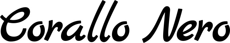 Vorschau des Bootsnamens "Corallo Nero" als Schriftzug für "Bootsbeschriftung Klassisch 77"