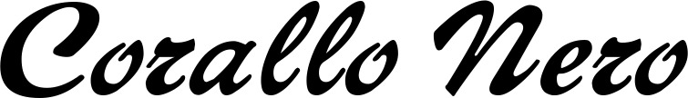 Vorschau des Bootsnamens "Corallo Nero" als Schriftzug für "Bootsbeschriftung Klassisch 12"