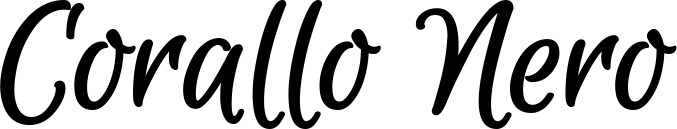 Vorschau des Bootsnamens "Corallo Nero" als Schriftzug für "Bootsbeschriftung Klassisch 105"