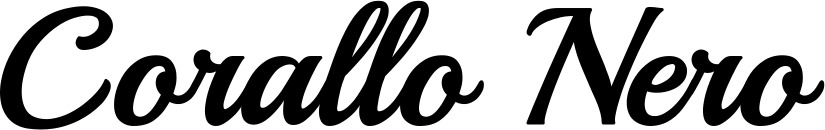 Vorschau des Bootsnamens "Corallo Nero" als Schriftzug für "Bootsbeschriftung Klassisch 86"