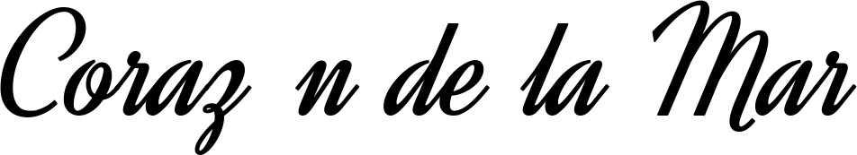 Vorschau des Bootsnamens "Corazón de la Mar" als Schriftzug für "Bootsbeschriftung Klassisch 44"