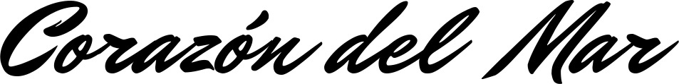 Vorschau des Bootsnamens "Corazón del Mar" als Schriftzug für "Bootsbeschriftung Klassisch 82"