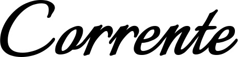 Vorschau des Bootsnamens "Corrente" als Schriftzug für "Bootsbeschriftung Klassisch 58"