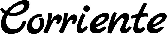Vorschau des Bootsnamens "Corriente" als Schriftzug für "Bootsbeschriftung Klassisch 77"