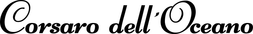 Vorschau des Bootsnamens "Corsaro dell’Oceano" als Schriftzug für "Bootsbeschriftung Klassisch 76-A"