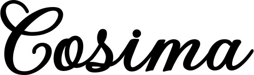 Vorschau des Bootsnamens "Cosima" als Schriftzug für "Bootsbeschriftung Klassisch 69"