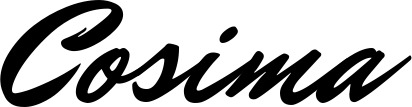 Vorschau des Bootsnamens "Cosima" als Schriftzug für "Bootsbeschriftung Klassisch 82"
