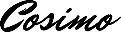 Vorschau des Bootsnamens "Cosimo" als Schriftzug für "Bootsbeschriftung Klassisch 82"