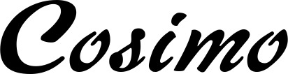 Vorschau des Bootsnamens "Cosimo" als Schriftzug für "Bootsbeschriftung Klassisch 12"