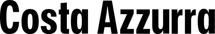 Vorschau des Bootsnamens "Costa Azzurra" als Schriftzug für "Bootsbeschriftung Fett 25"