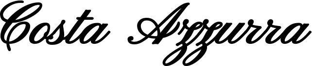 Vorschau des Bootsnamens "Costa Azzurra" als Schriftzug für "Bootsbeschriftung Klassisch 107"