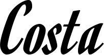 Vorschau des Bootsnamens "Costa" als Schriftzug für "Bootsbeschriftung Klassisch 93"