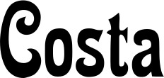 Vorschau des Bootsnamens "Costa" als Schriftzug für "Bootsbeschriftung Neu 44"