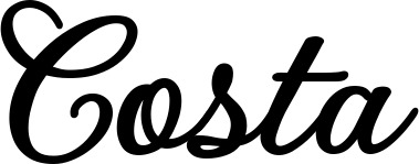 Vorschau des Bootsnamens "Costa" als Schriftzug für "Bootsbeschriftung Klassisch 69"