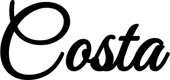 Vorschau des Bootsnamens "Costa" als Schriftzug für "Bootsbeschriftung Klassisch 68"