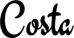 Vorschau des Bootsnamens "Costa" als Schriftzug für "Bootsbeschriftung Klassisch 63"