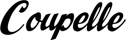 Vorschau des Bootsnamens "Coupelle" als Schriftzug für "Style Klassisch 29"
