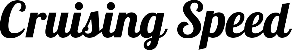 Vorschau des Bootsnamens "Cruising Speed" als Schriftzug für "Bootsbeschriftung Neu 60"