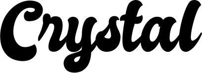 Vorschau des Bootsnamens "Crystal" als Schriftzug für "Bootsbeschriftung Klassisch 41"
