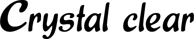 Vorschau des Bootsnamens "Crystal clear" als Schriftzug für "Bootsbeschriftung Klassisch 15"