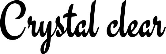 Vorschau des Bootsnamens "Crystal clear" als Schriftzug für "Bootsbeschriftung Klassisch 63"