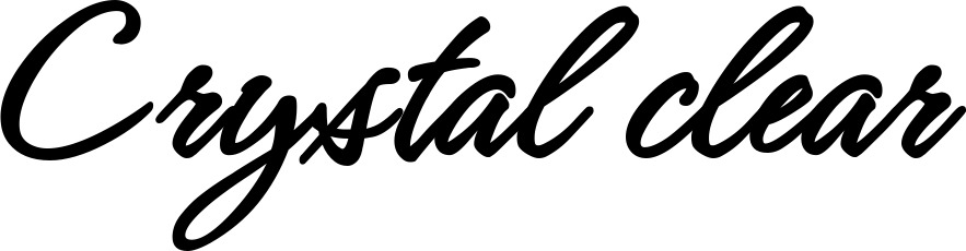 Vorschau des Bootsnamens "Crystal clear" als Schriftzug für "Style Klassisch 71"