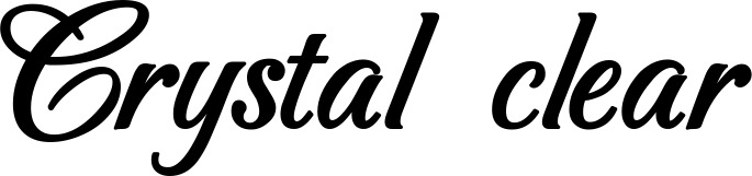 Vorschau des Bootsnamens "Crystal clear" als Schriftzug für "Style Klassisch 50"