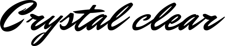 Vorschau des Bootsnamens "Crystal clear" als Schriftzug für "Bootsbeschriftung Klassisch 82"