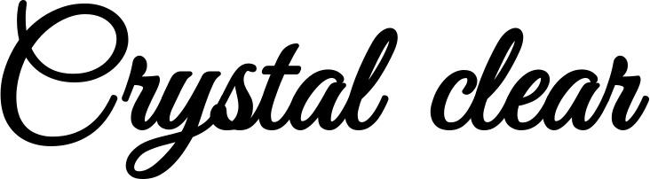 Vorschau des Bootsnamens "Crystal clear" als Schriftzug für "Bootsbeschriftung Klassisch 68"