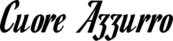 Vorschau des Bootsnamens "Cuore Azzurro" als Schriftzug für "Bootsbeschriftung Klassisch 93"