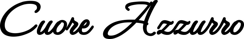 Vorschau des Bootsnamens "Cuore Azzurro" als Schriftzug für "Bootsbeschriftung Klassisch 111"