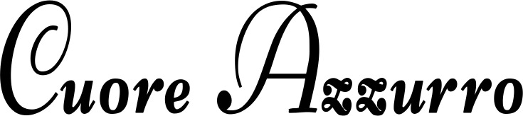 Vorschau des Bootsnamens "Cuore Azzurro" als Schriftzug für "Bootsbeschriftung Klassisch 76"