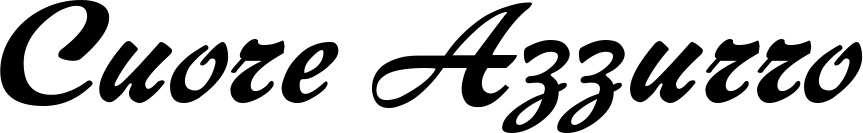 Vorschau des Bootsnamens "Cuore Azzurro" als Schriftzug für "Bootsbeschriftung Klassisch 12"