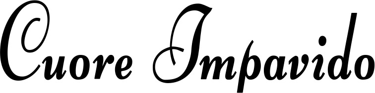 Vorschau des Bootsnamens "Cuore Impavido" als Schriftzug für "Bootsbeschriftung Klassisch 76"