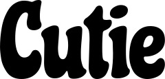 Vorschau des Bootsnamens "Cutie" als Schriftzug für "Bootsbeschriftung Neu 41"