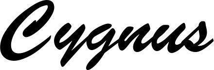 Vorschau des Bootsnamens "Cygnus" als Schriftzug für "Bootsbeschriftung Klassisch 03"