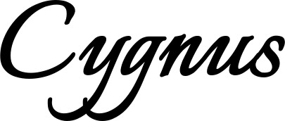 Vorschau des Bootsnamens "Cygnus" als Schriftzug für "Bootsbeschriftung Klassisch 58"