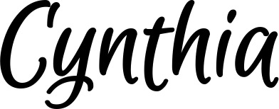 Vorschau des Bootsnamens "Cynthia" als Schriftzug für "Bootsbeschriftung Klassisch 105"