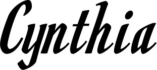 Vorschau des Bootsnamens "Cynthia" als Schriftzug für "Bootsbeschriftung Klassisch 93"