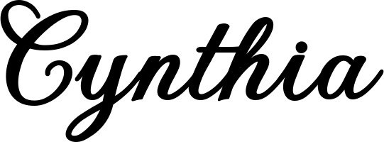 Vorschau des Bootsnamens "Cynthia" als Schriftzug für "Bootsbeschriftung Klassisch 69"