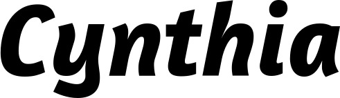 Vorschau des Bootsnamens "Cynthia" als Schriftzug für "Bootsbeschriftung Kursiv 01"