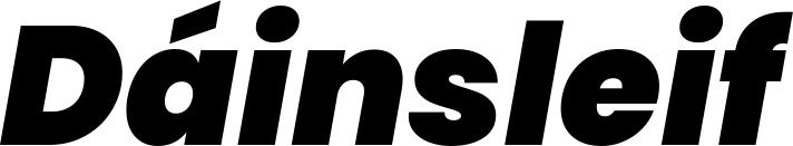 Vorschau des Bootsnamens "Dáinsleif" als Schriftzug für "Bootsbeschriftung Kursiv 08"