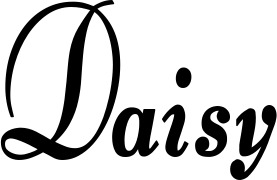 Vorschau des Bootsnamens "Daisy" als Schriftzug für "Bootsbeschriftung Klassisch 76"