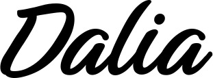 Vorschau des Bootsnamens "Dalia" als Schriftzug für "Bootsbeschriftung Klassisch 48"