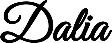Vorschau des Bootsnamens "Dalia" als Schriftzug für "Bootsbeschriftung Klassisch 68"