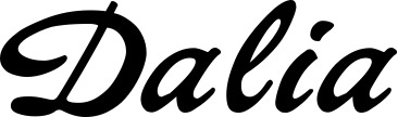 Vorschau des Bootsnamens "Dalia" als Schriftzug für "Bootsbeschriftung Klassisch 12"