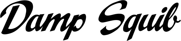 Vorschau des Bootsnamens "Damp Squib" als Schriftzug für "Bootsbeschriftung Klassisch 29"