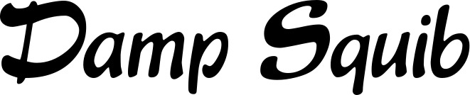 Vorschau des Bootsnamens "Damp Squib" als Schriftzug für "Bootsbeschriftung Klassisch 15"