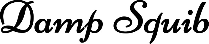 Vorschau des Bootsnamens "Damp Squib" als Schriftzug für "Bootsbeschriftung Klassisch 84"