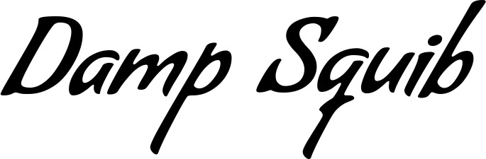 Vorschau des Bootsnamens "Damp Squib" als Schriftzug für "Bootsbeschriftung Klassisch 57"